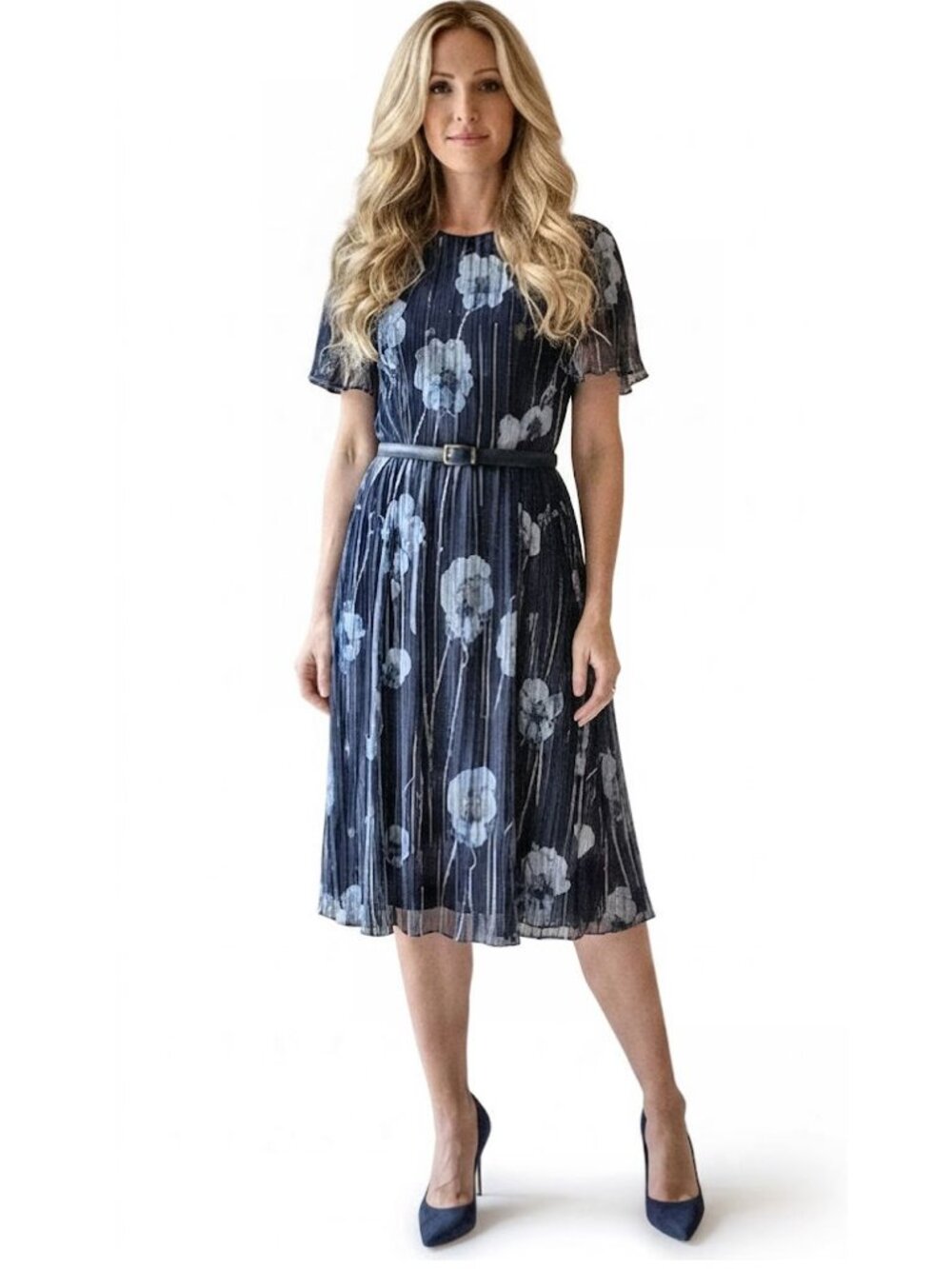 Jason Wu RUNWAY Silk Floral Midi Dress, Dusk Multi, Womens Size 4 - MSRP $1,770